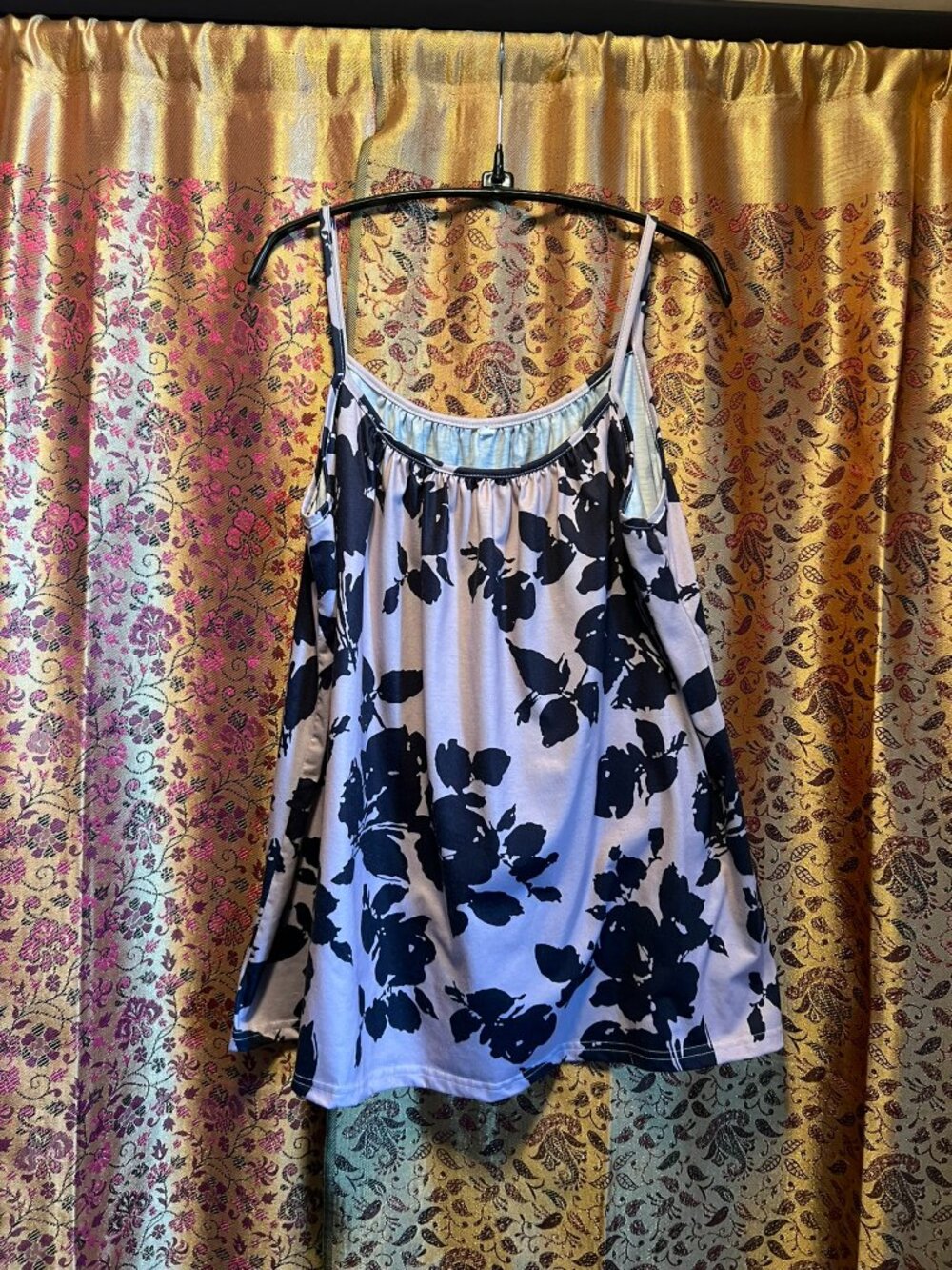 Plus Size Tank Top Floral Spaghetti Straps
